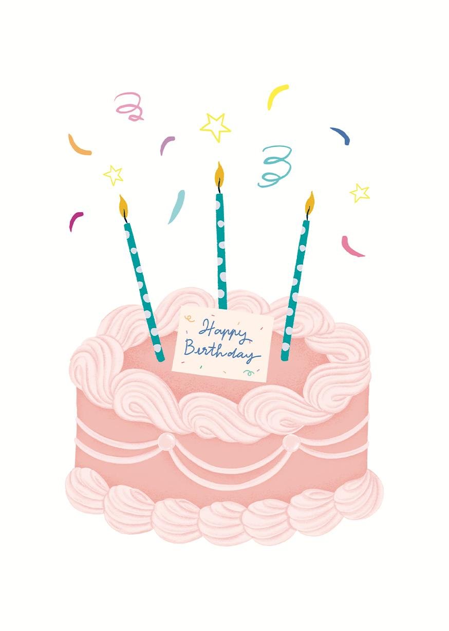 Листівка Happy birthday Happy Cake