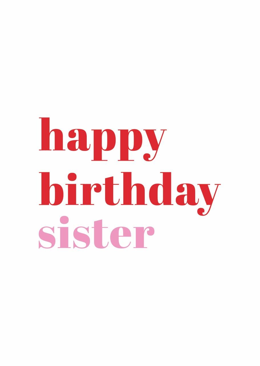 Листівка Happy Birthday sister