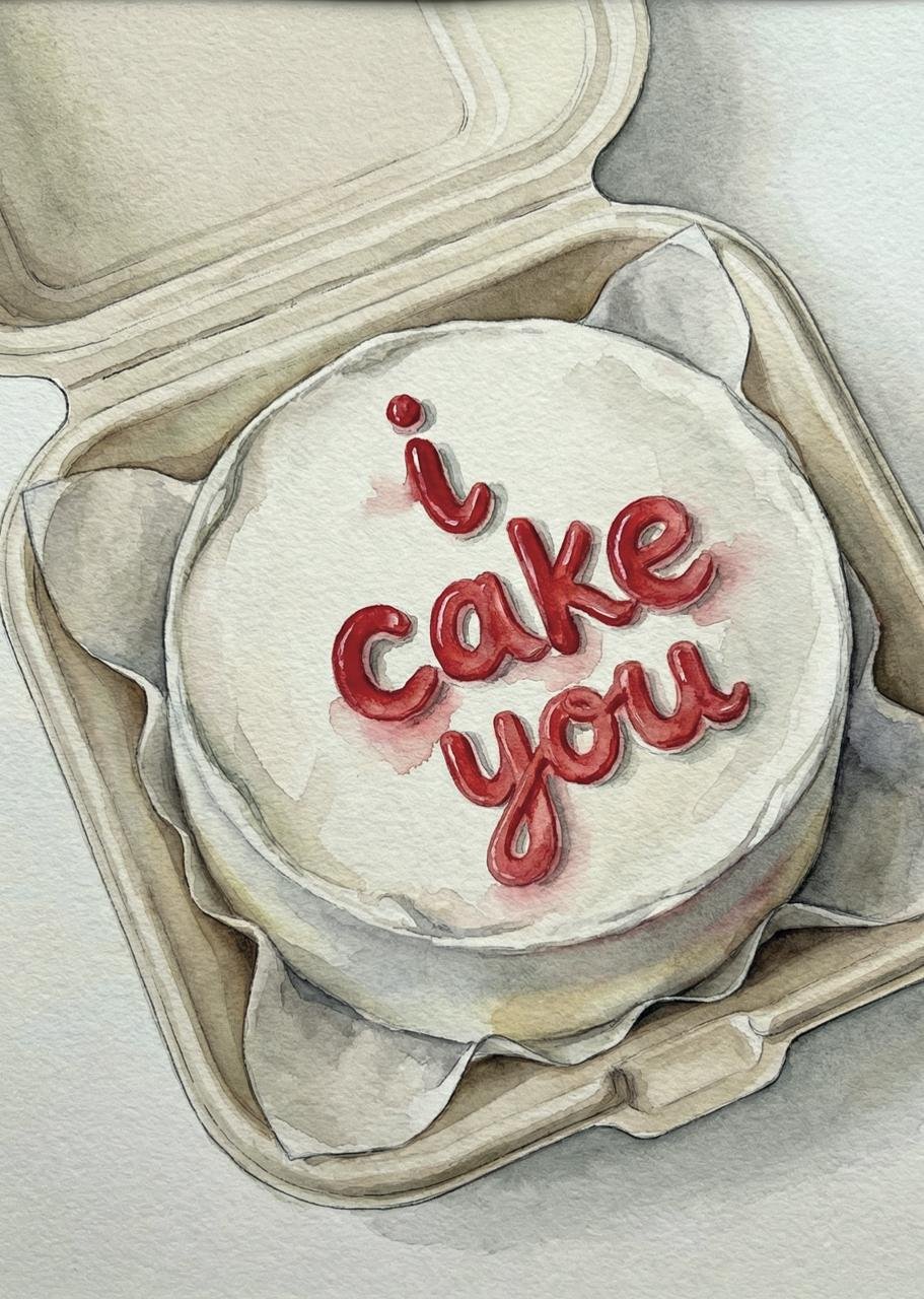 Листівка I cake you Бенто тортик