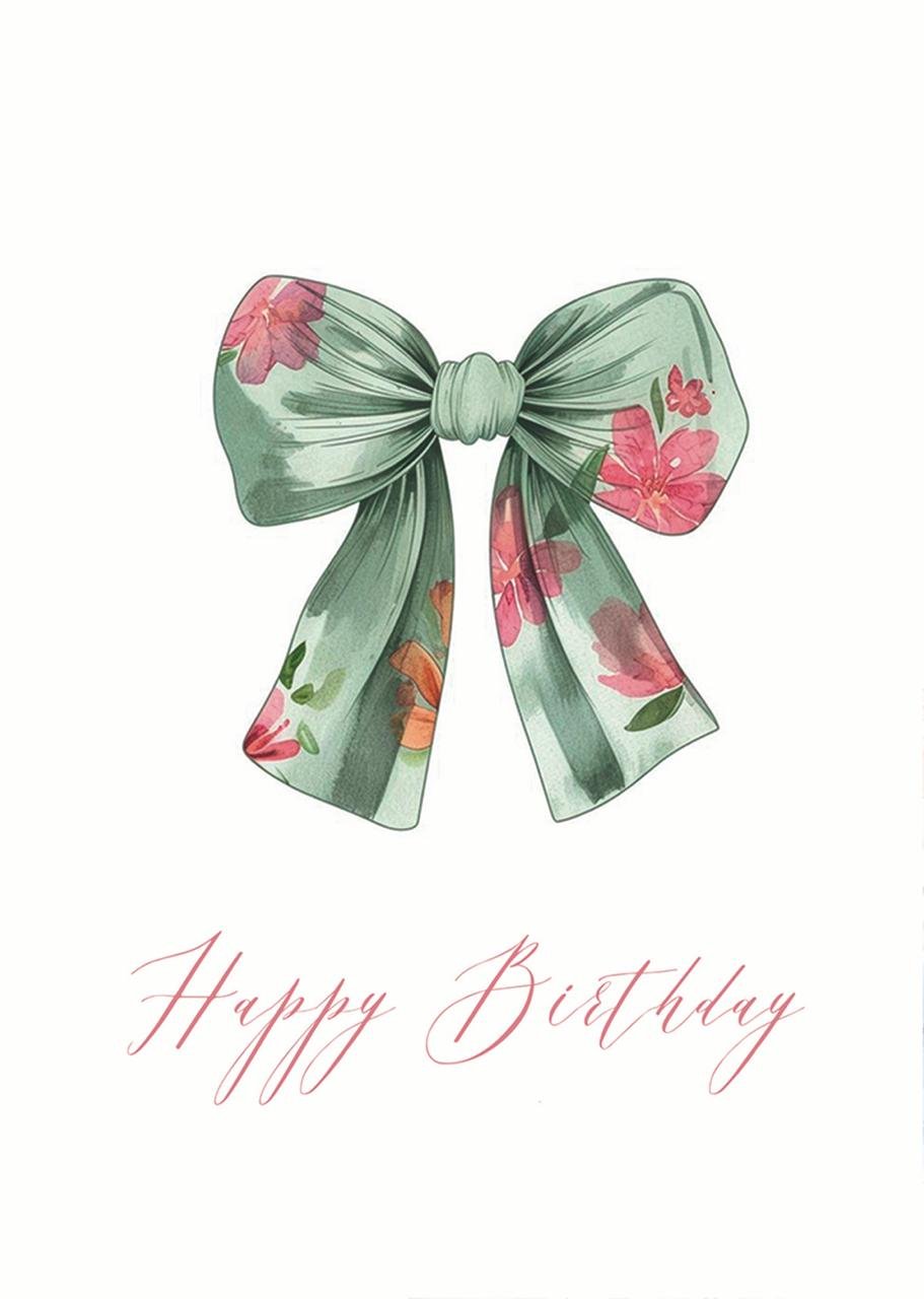 Листівка З Днем Народження бант